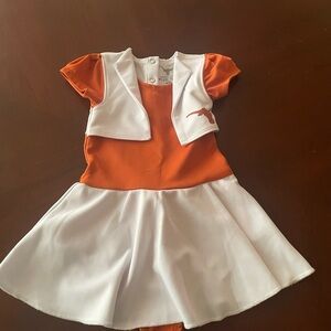 UT Girls’ Cheerleader Set with Longhorn Bolero, Sz 2T